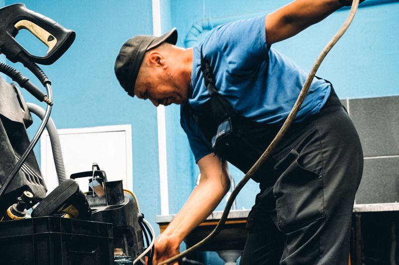 Dryer Vent Cleaning & Repair — residential dryer vent cleaning & being serviced
