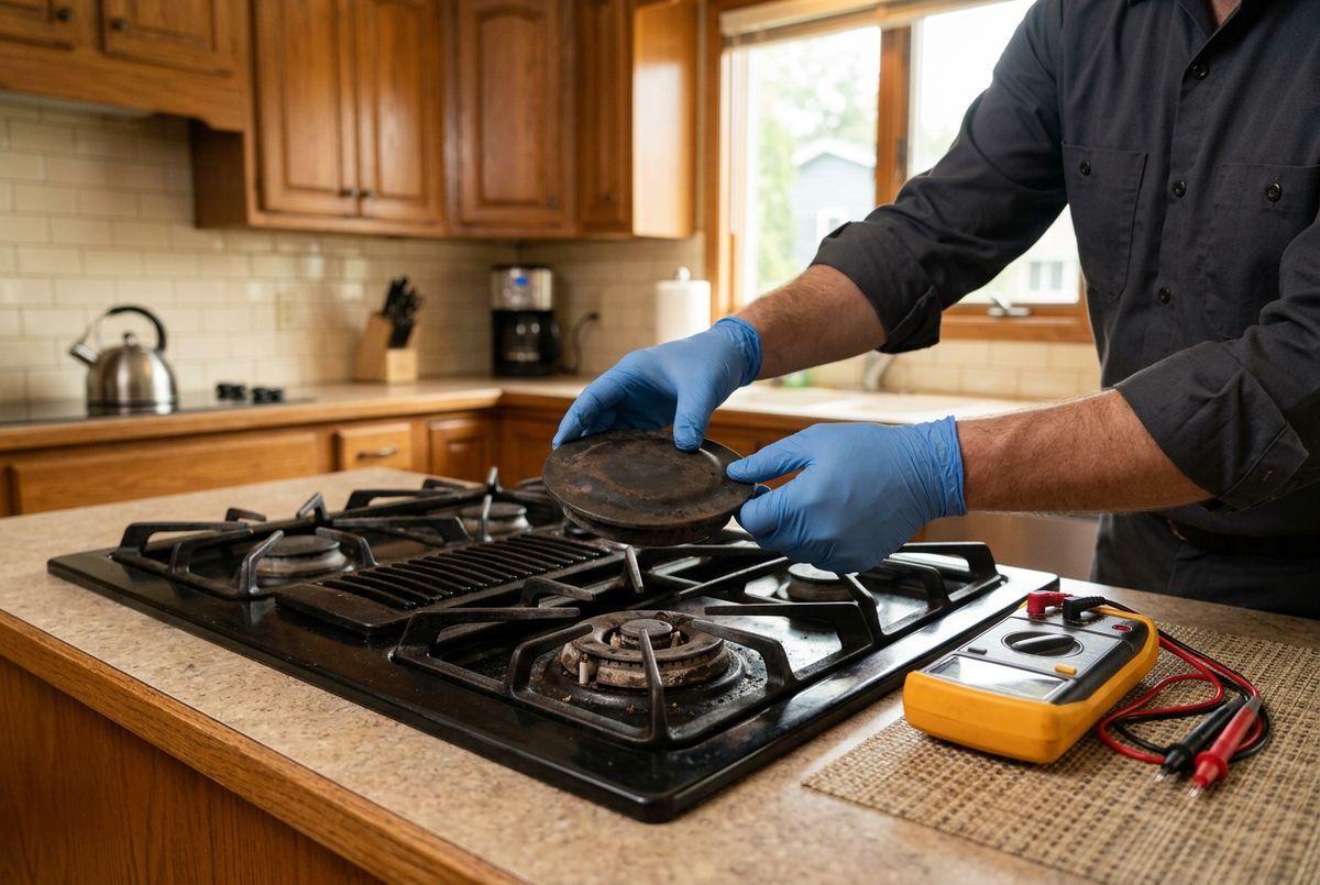 Stove & Range Repair technician at work